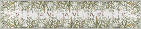 Artoid Mode Antique Herbs and Wild Floral Runner Rug, Spring Home Decor