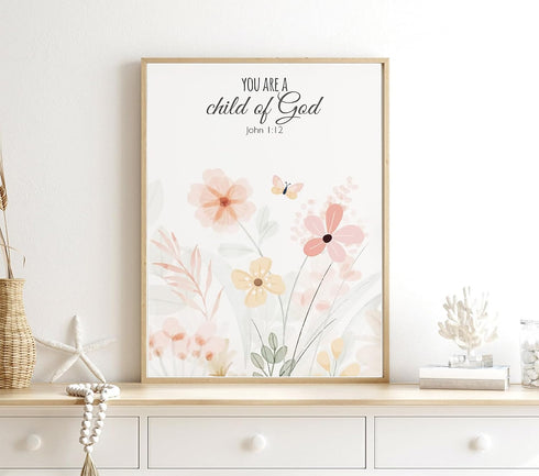 3pcs 12x16 Inch Framed Floral Wall Art Pieces, Christian Art, Bohemian Wall Decorations, Inspirational Bible Verse