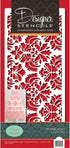 Designer Stencils C405 Damask Cake Tier, 5 Cake Stencil, Beige/semi-transparent, 3.1" x 13.5"