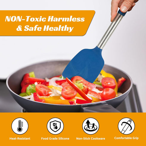 Kitchen Utensils Set of 4 Pack, Silicone Cooking Utensils for Nonstick Cookware, Perfect for Baking, Mixing, BPA Free
