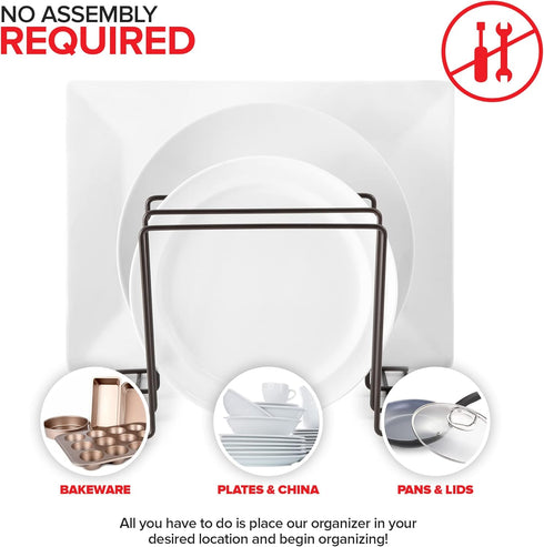 Stock Your Home Bronze Steel Baking Pan Organizer Rack, 2 Pack for Kitchen Storage of Cutting Boards and Cookie Sheets