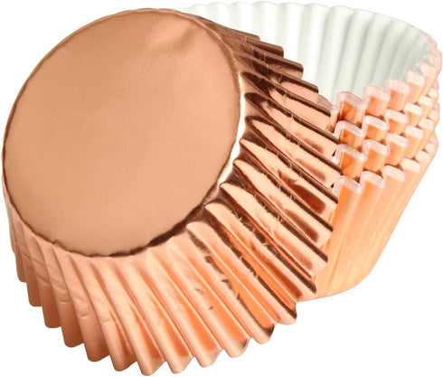Rose Gold Foil Muffin Cupcake Liners - Standard Baking Cups, Pack of 100