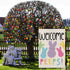 Welcome Easter Garden Flag, Double Sided Vertical 12×18 Inch Bunny Banner, Spring Outdoor Farmhouse Decoration DF019