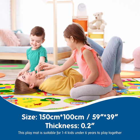Play-Cozy Booooom Jackson Enchanting Kids Pink Castle Rug with Cartoon Park-Flower,Shoes,Clothes,House Design-Perfect