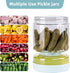 Flip,34oz WhiteRhino Glass Pickle Jar with Strainer Pickle Container,Hourglass Pickle Juice Separator Jar