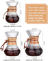 Pour Over Coffee Maker with Reusable Stainless Steel Filter, Lead-Free Borosilicate Glass Carafe