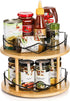 Yopay Lazy Susan Organizer 2 Tier, Bamboo Rotating Spice Rack for Kitchen Countertop, Spinning Makeup Turntable (11
