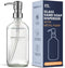 MaisoNovo Hand Soap Dispenser, 16.9 fl oz Clear Glass with Silver Pump, Bathroom Soap Dispenser x 1