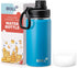 Kids Water Bottle with Spout Lid - 12 oz Small Insulated Sports Flask for School, Reusable Stainless Steel Leak Proof
