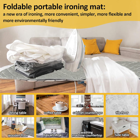Sukh 1Pcs Magnetic Ironing Mat Blanket - Foldable Portable Heat Resistant Mat for Ironing Clothes, Travel Use