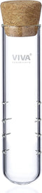 VIVA Travel Glass Tea Infuser Tube with Cork Lid for Brewing Tea On The Go