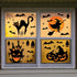Extra Large Halloween Decorations Window Clings Decor, Spooky Witch Black Cat Pumpkin Silhouette Stickers, 4 Sheets