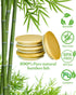 4 Pack 4 5Oz Oui Yogurt Jar Lids with Labels, Food-Grade Bamboo Lids for Oui Yogurt Jars, Reusable Wooden Canning