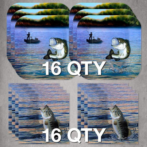 Havercamp Gone Fishing Birthday Party Decorations, Plates and Napkins for 16 Guests Fishing Retirement Supplies