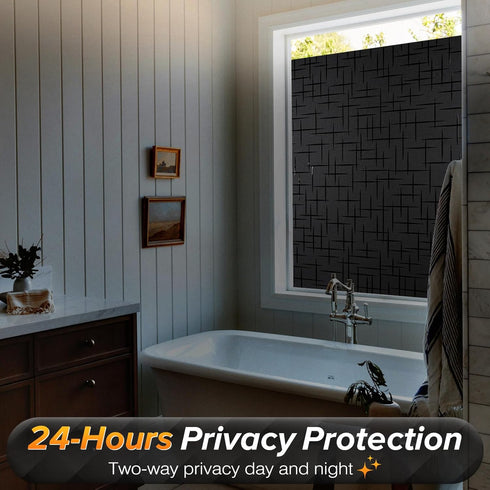 rabbitgoo Blackout Window Film - Sun Light Blocking Room Darkening Privacy Cover for Home Frosted Glass Window