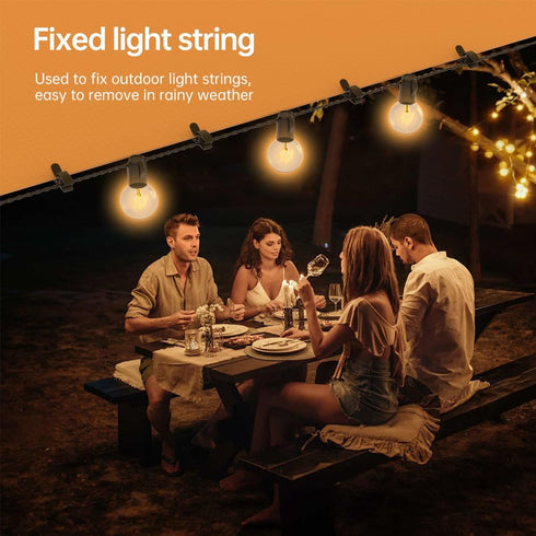 50 Pack GEZIDEA Christmas Light Clips Outdoor, Universal Gutter & Shingle Clips for Hanging Mini String Lights, Roof