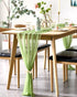 BOXAN Elegant 30x120 Inch Sage Green Sheer Table Runner, 10Ft Chiffon Overlay for Party Decor