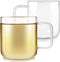 Teabloom Set of Two Premium Borosilicate Glass Cups - 8 Ounces (240 ml) - Stain-free and Microwave Safe