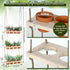 FillTouch 3 12 Tiered Hanging Herb Planters Hanging Herb Garden Wall with Pcs Nursery Pot Wood Vertical Window Plant