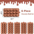6 Pack Chocolate Molds Candy Molds Silicone, Food-Grade Non-Stick Jelly Mold, Crayon Mold, Silicone Baking Mold