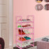 5-Tier Closet LNYZQUS Small Kids Shoe Rack Organizer, Pink Toddler Shoe Shelf Shoe Stand for Narrow Space,Mini Shoe