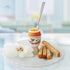 NobleEgg Vintage Style Porcelain Egg Cups for Soft Boiled Eggs with Stainless Steel Spoons