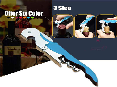 Professional Waiter Corkscrew Wine Openers Set (4 PCS) with Heavy Duty Stainless Steel Hinges for Bartenders