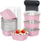 LNYZQUS 10oz Mini Cake Pans with Lids, 40 Pack Aluminum Foil Square Brownie Baking Cups, Disposable Jumbo Muffin Tin