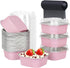 LNYZQUS 10oz Mini Cake Pans with Lids, 40 Pack Aluminum Foil Square Brownie Baking Cups, Disposable Jumbo Muffin Tin