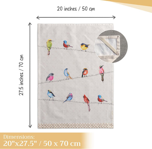 Maison d' Hermine Kitchen Towels Set of 2, 100% Cotton, 27.50" x 20" Reusable Cloth for Kitchen