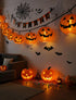 Adirxon 12ft 20 Charming Halloween Christmas Pumpkin Lantern Lights, LED UL Certified String Lights, Unique Fabric Jack