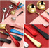 18/10 Round Head Stainless Steel Soup Spoons, Modern Thick Short Handle Korean Spoon, Set of 5, 6.3 Inch