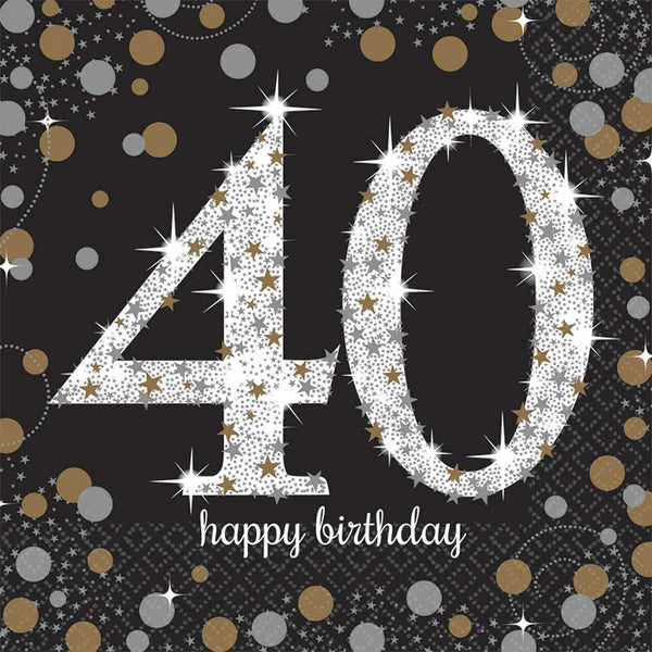 Sparkling Celebration Multicolor Paper Napkins, 40 Luncheon, 6.5" x 6.5", Pack of 16