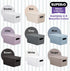 Superio Ribbed Collection - Decorative Plastic Lidded Home Storage Bins, Medium White (2 Pack)