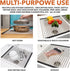 Roll Up Dish Drying Rack, 21" x 16", Over The Sink Foldable SUS304 Stainless Steel Dish Drying Rack