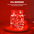 JMEXSUSS 4 Pack 50 LED Red Fairy Lights, 16.1ft Mini Firefly Starry Lights for Bedroom Wedding Party Decorations