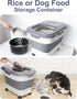 20-30 Lbs Rice Storage Container,Collapsible Food Storage Containers with Rolling Wheel Airtight Locking Lid,Flour