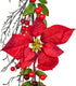 DearHouse 5.3 Ft Artificial Poinsettia Christmas Garland with Red Berries, Holly Leaves, Pine Cone Decor