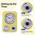 Lily's Home Retro Kitchen Wall Clock with Thermometer and 60-Minute Timer, Yellow (9.5 in x 13.3 in)