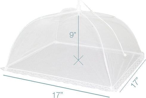Simply Genius (12 pack) Large and Tall 17x17 Pop-Up Mesh Food Covers Tent Umbrella for Outdoors