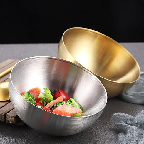 YIKANGHENG Stainless Steel Salad Bowl, 720 Ml (0.2 Gal) Food Grade Bowl for Salads, Soup, Rice, Breakfast, Dinner (1,