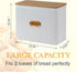 HOME PALETTE Countertop 2 Extra Large Bread Box for Kitchen Corner Breadbox for Homemade Bread Metal White Vertical