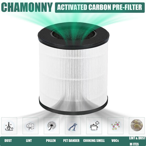 B-D02U Filter Replacement for VEWIOR B-D02U Air Purifier and MOO-KA B-D02L, 3-in-1 H13 True HEPA Filter