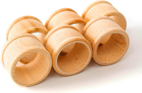 tuuli Kitchen Wooden Napkin Rings, 6-Piece Set for Table Decoration, 1.69 x 1.26 inches