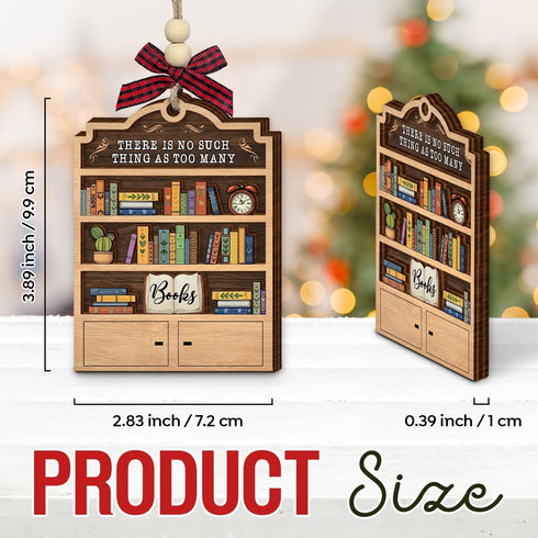 2025 Book Christmas Ornament - Wooden Books Ornaments for Christmas Tree - Book Lovers Gifts for Readers, Women, Men