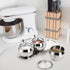 Hedume 3 Grids 304 Stainless Steel Seasoning Containers Set with Lid Spoon and Tray for Serving Sugar, Pepper, Spice