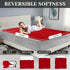 50'' 80'' 3 44oz Tisancy Red Waterproof Bed Blanket, Twin Size x Double Side Leakproof Reversible Sherpa Flannel Fleece
