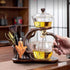 GPSRSAI Set 6 6 Set) Magnetic TeaPot Semi-Automatic Drip Glass Teapots Lazy Kungfu Tea Infuser Heat-Resistant Tea Maker