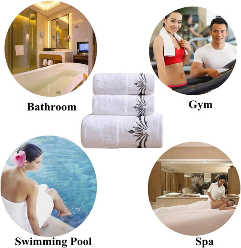 Set 900 Gram;1 Towels,1 1 Sunshinejing Premium Cotton Towel Large Bath Hand Towel & Washcloth,Luxury Bathroom Super