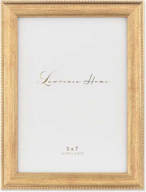 Lawrence Frames Classic Bead Picture Frame, 5x7, Gold
